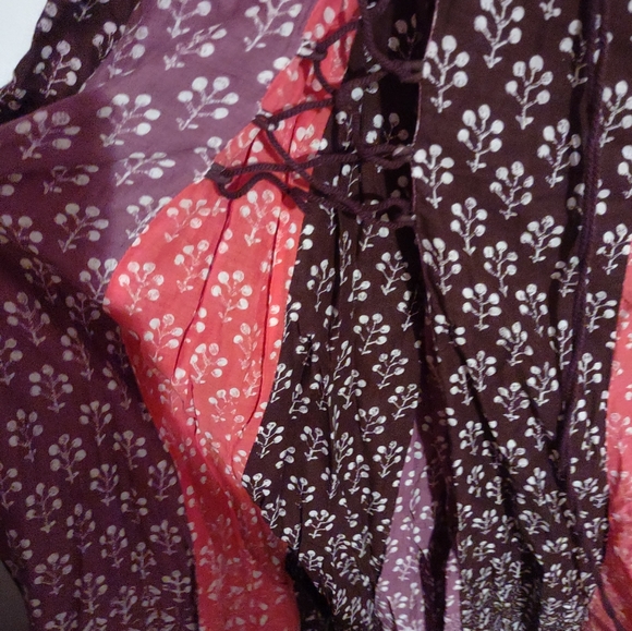 Free People BOHO Pink Purple Multi-Color Floral Beaded Dress 8 - Picture 12 of 14